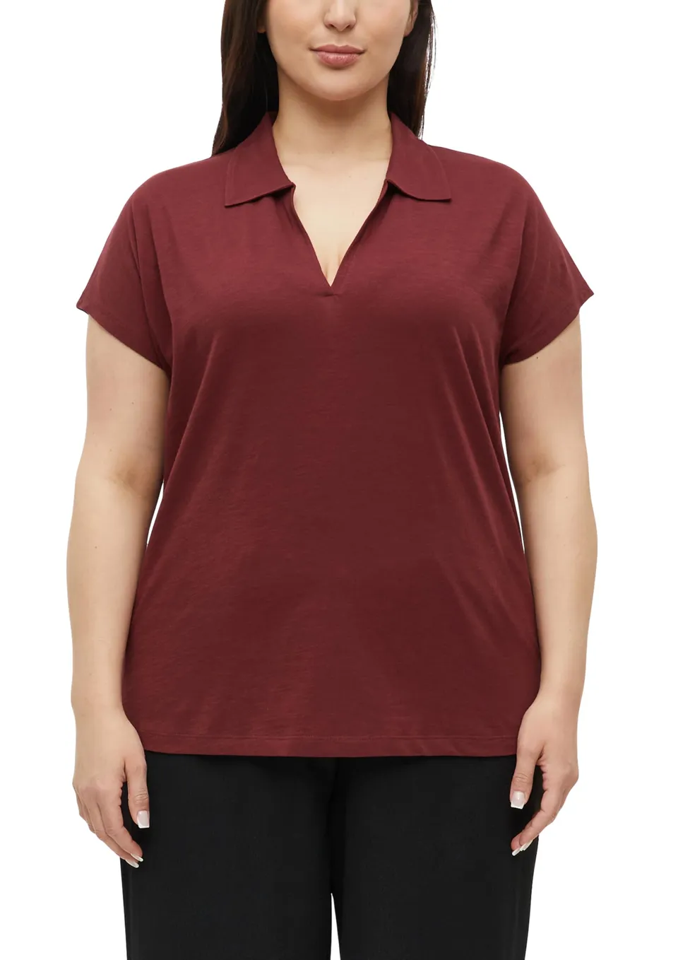 s.Oliver RED LABEL Poloshirt ärmellos Flammgarn-Jersey