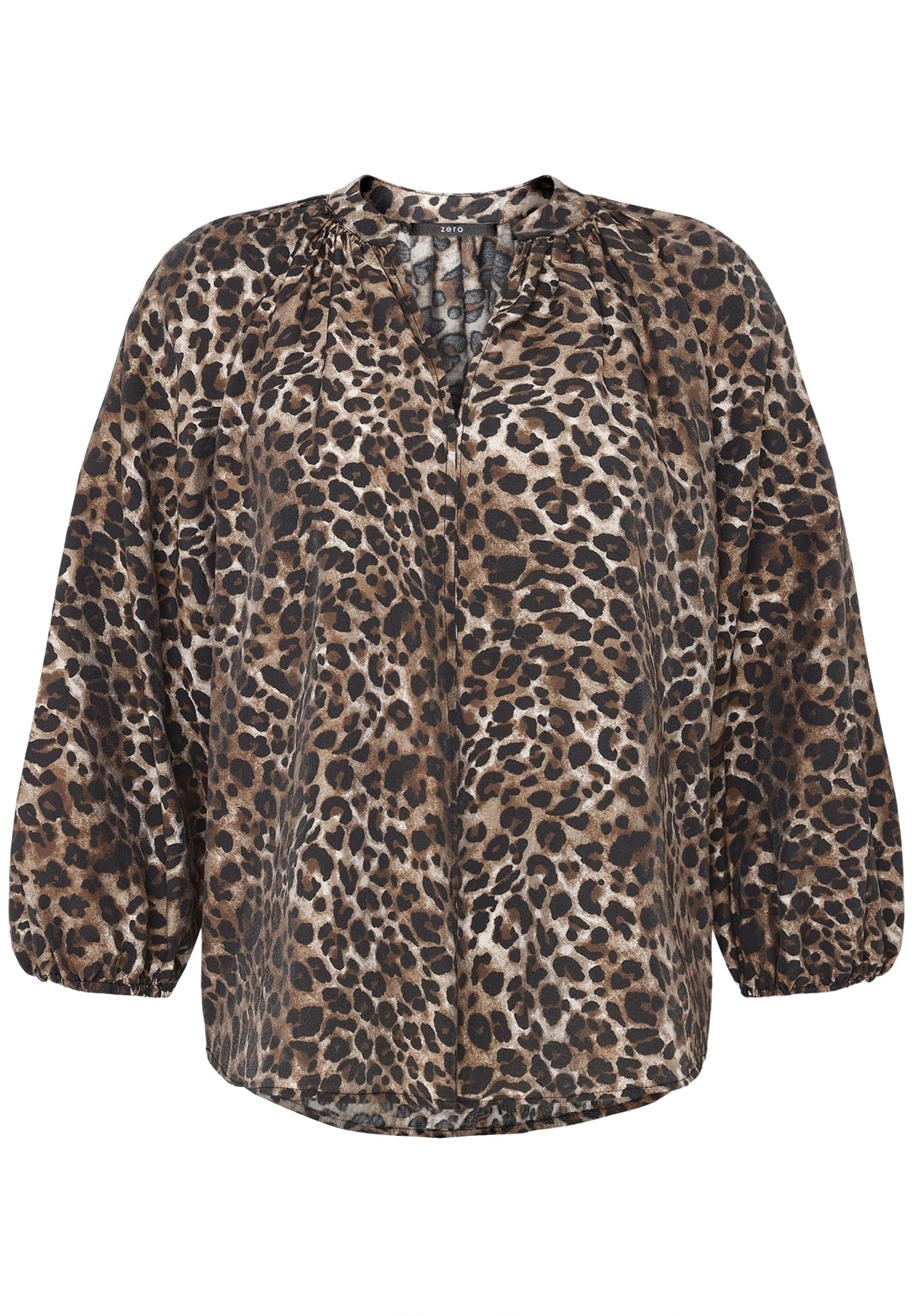 zero Schlupfbluse mit Leoprint und 3/4-Arm beige