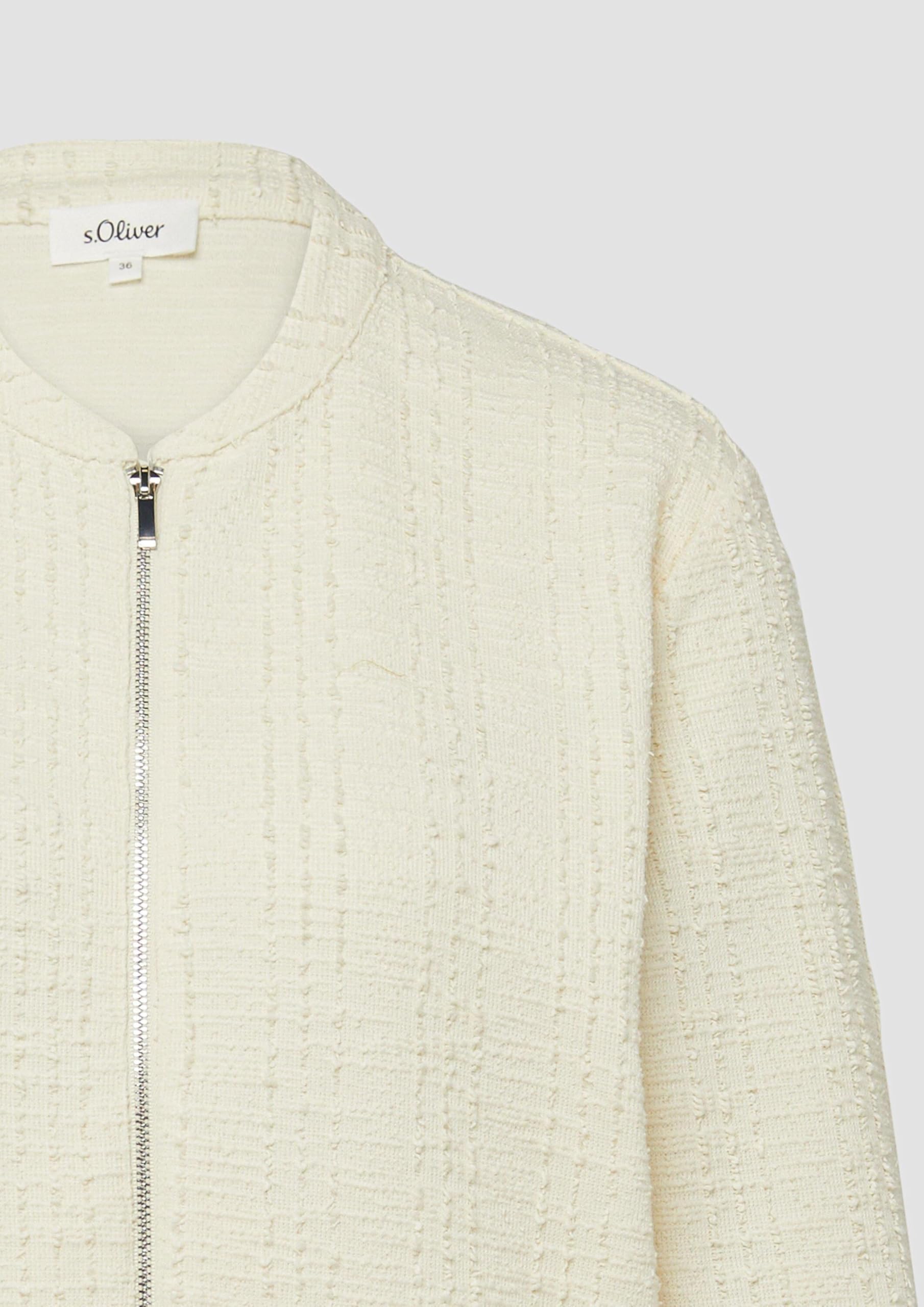 s.Oliver Red Label Sweatshirt-Jacke strukturiert Taschen
