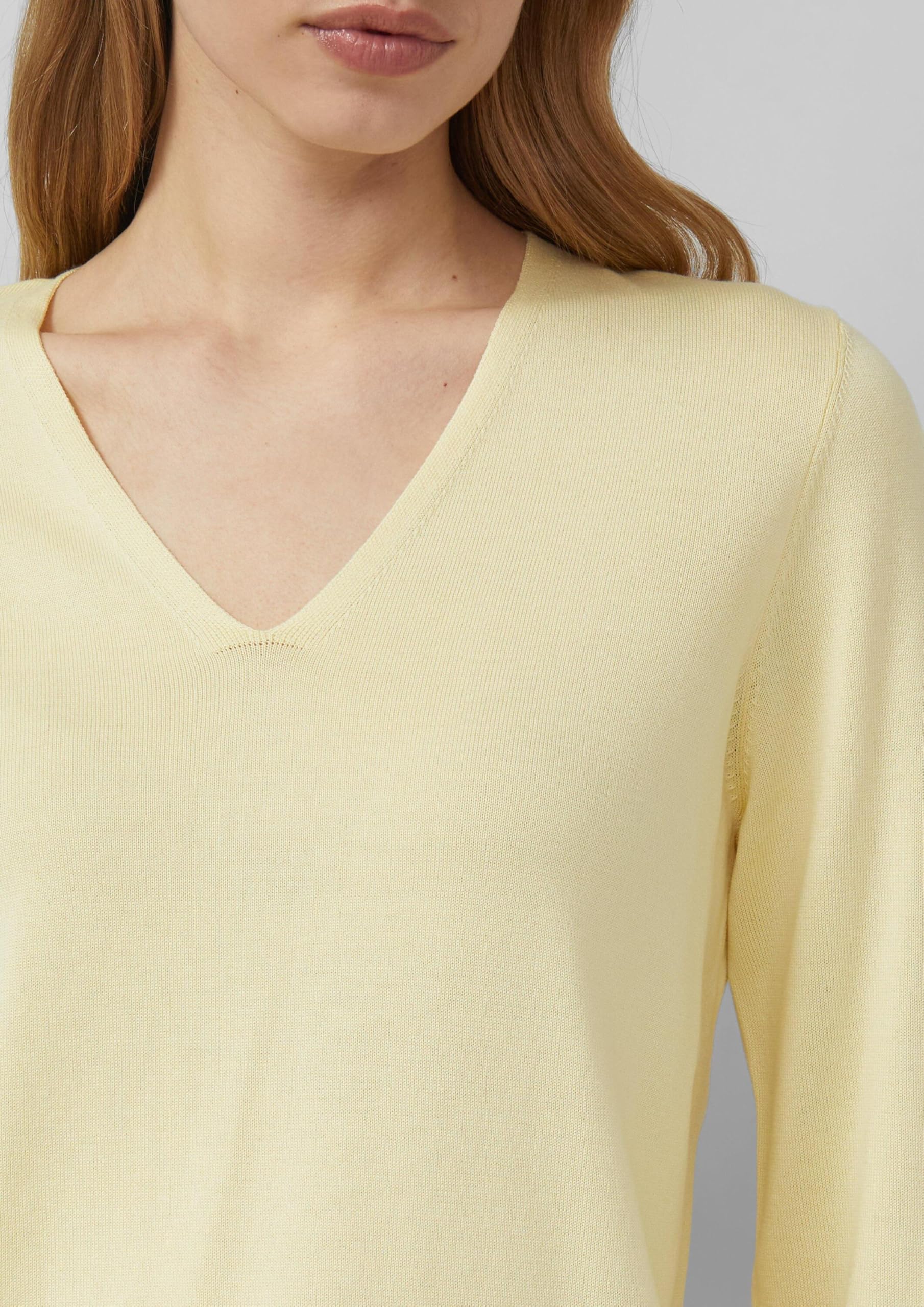 s.Oliver Red Label Feinstrickpullover gelb V-Ausschnitt