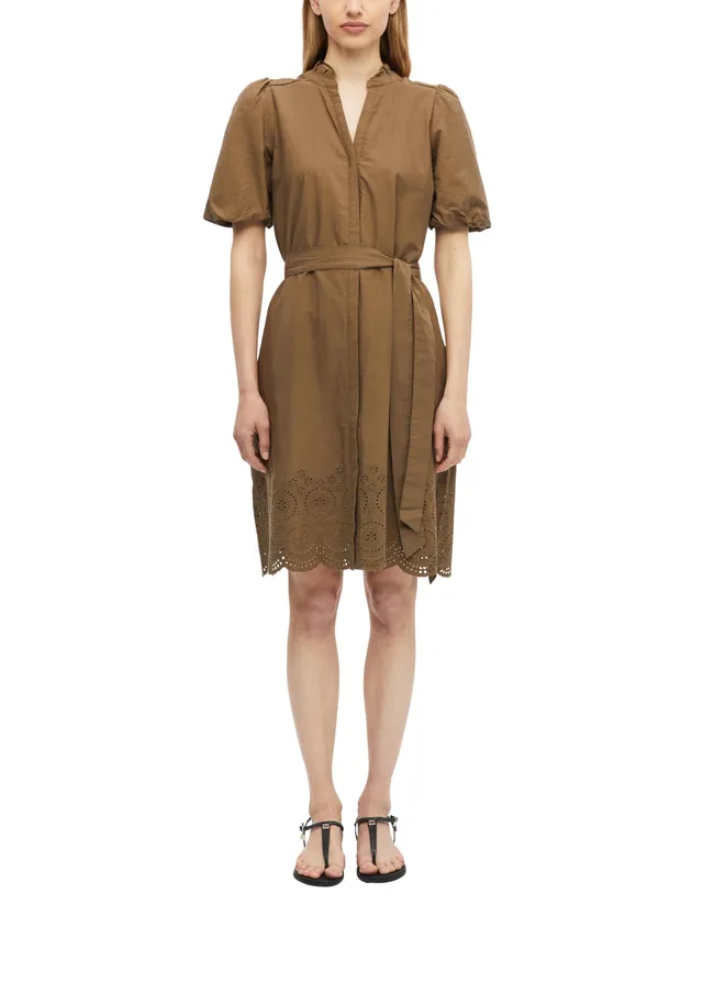 s.Oliver Red Label Kleid Lochstickerei Baumwolle weiß