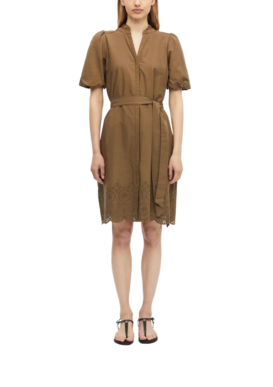 s.Oliver Red Label Kleid Lochstickerei Baumwolle weiß