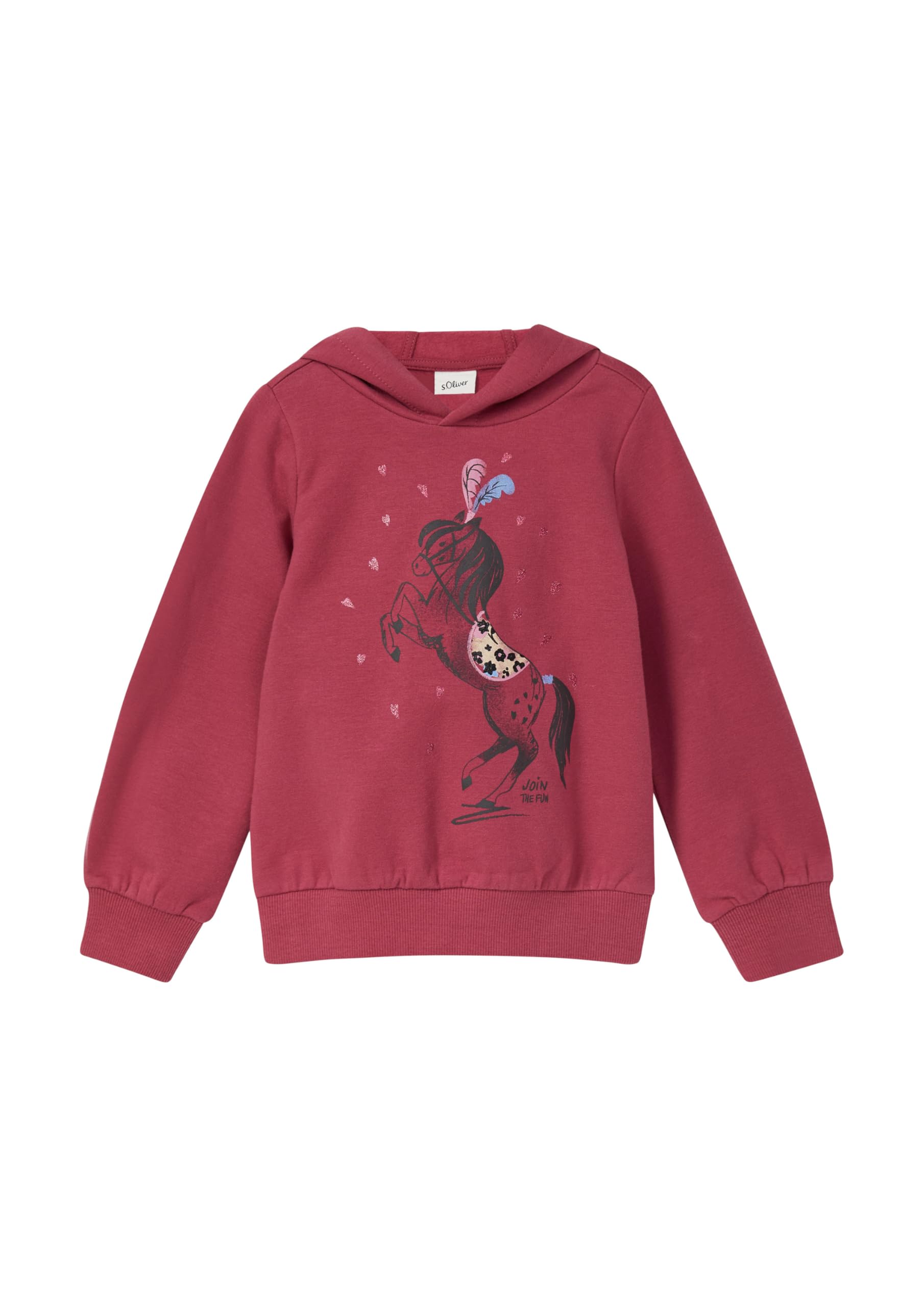 s.Oliver Red Label Hoodie Weiß Glitzerprint Große Größen