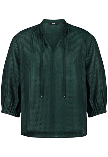 zero Bluse Kurz 3/4 Arm Bluse mit Bindeband Uni