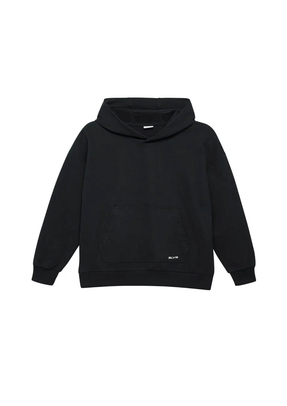 s.Oliver Oversized Hoodie Schwarz Schrift-Print Känguru
