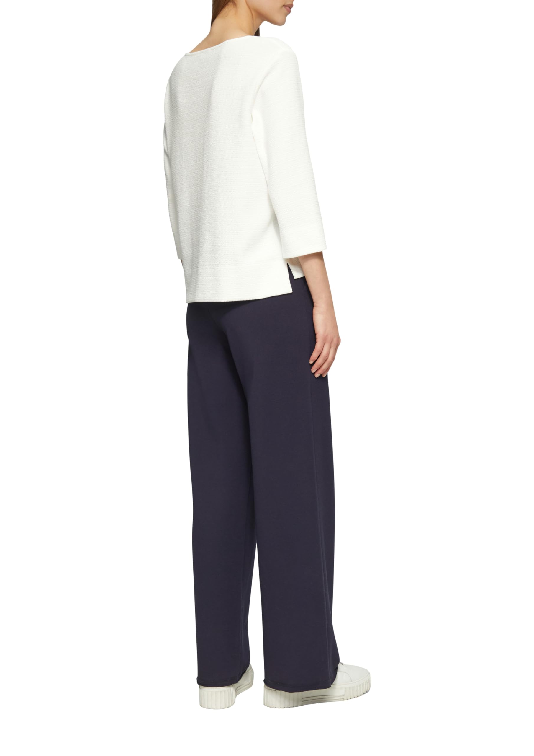 s.Oliver Sweatshirt mit V-Ausschnitt 3/4-Arm Jersey strukturiert