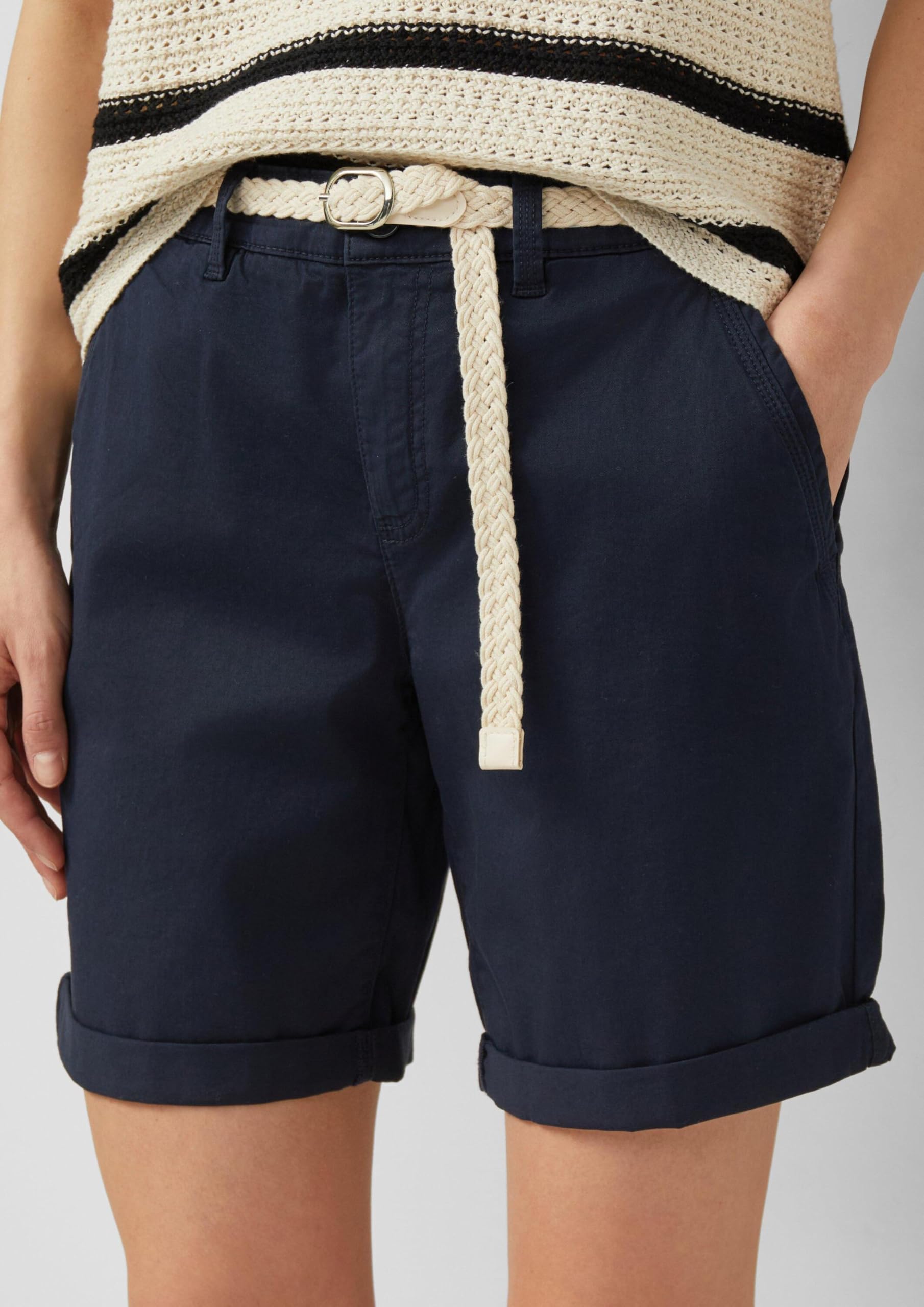s.Oliver RED LABEL Shorts 46 Gürtel Garment Dye