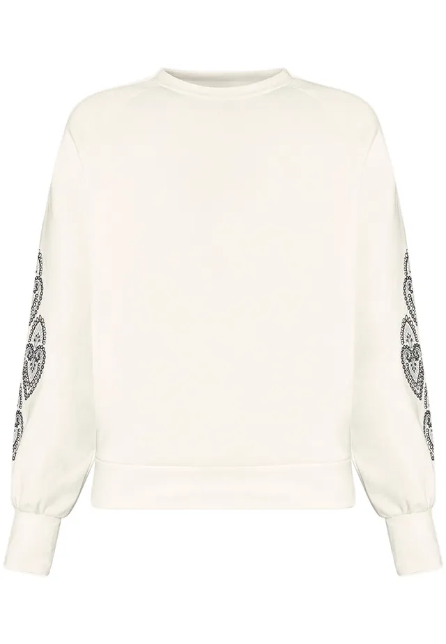zero Sweatshirt mit Aufdruck Gr. 38 CreamBlue lässig
