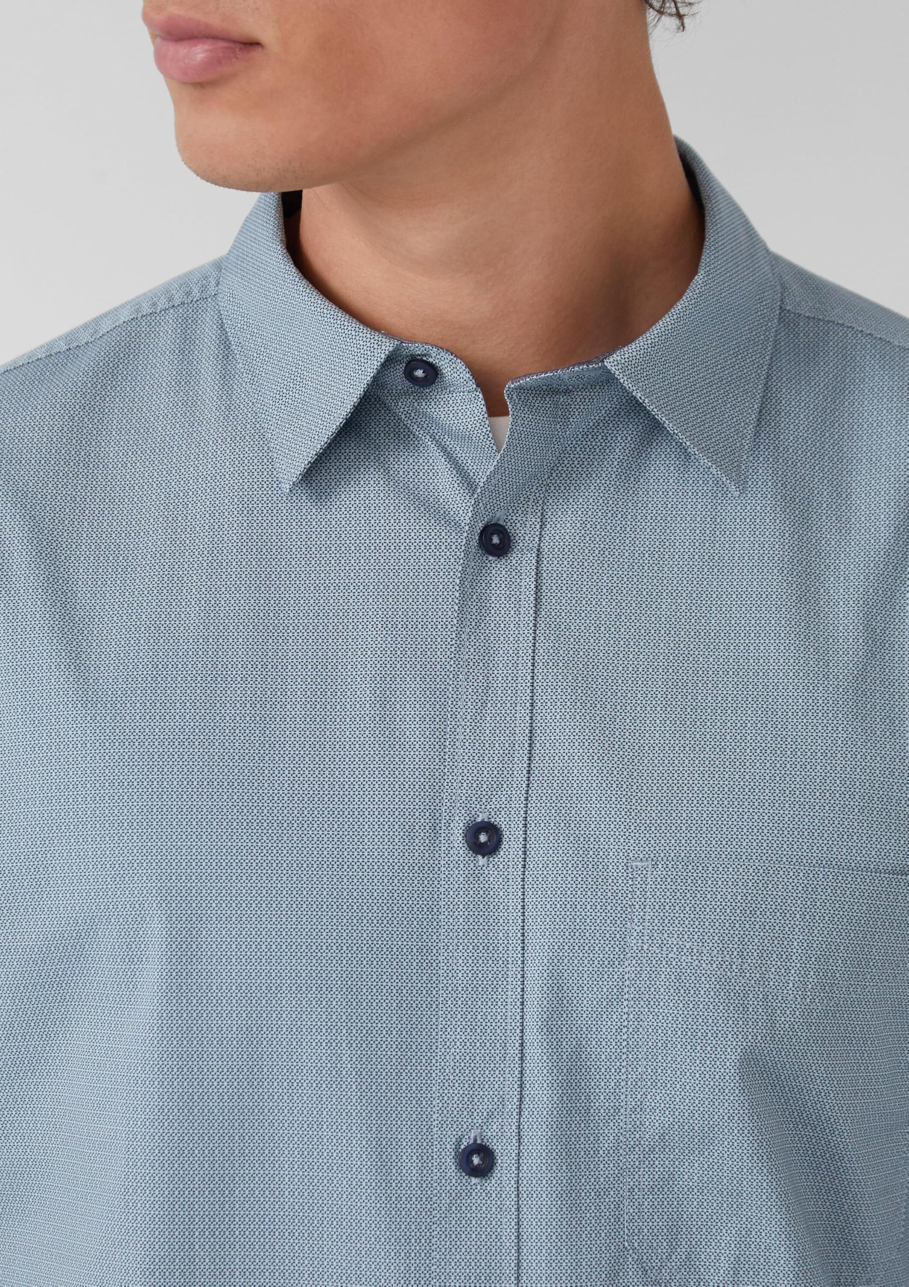 s.Oliver Slim Fit Hemd Herren hellblau Baumwolle