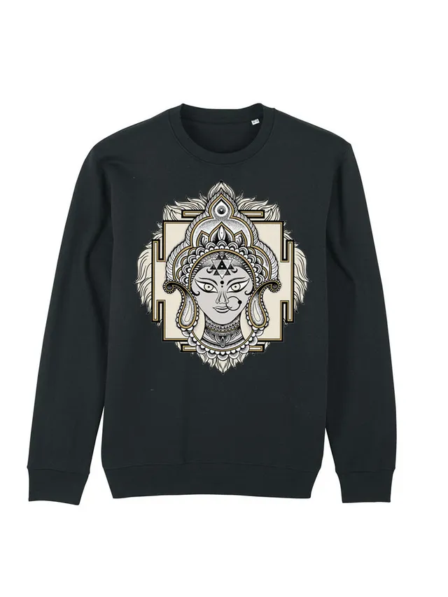 dna merch Sonja Punktum Durga Sweatshirt schwarz aus Baumwolle