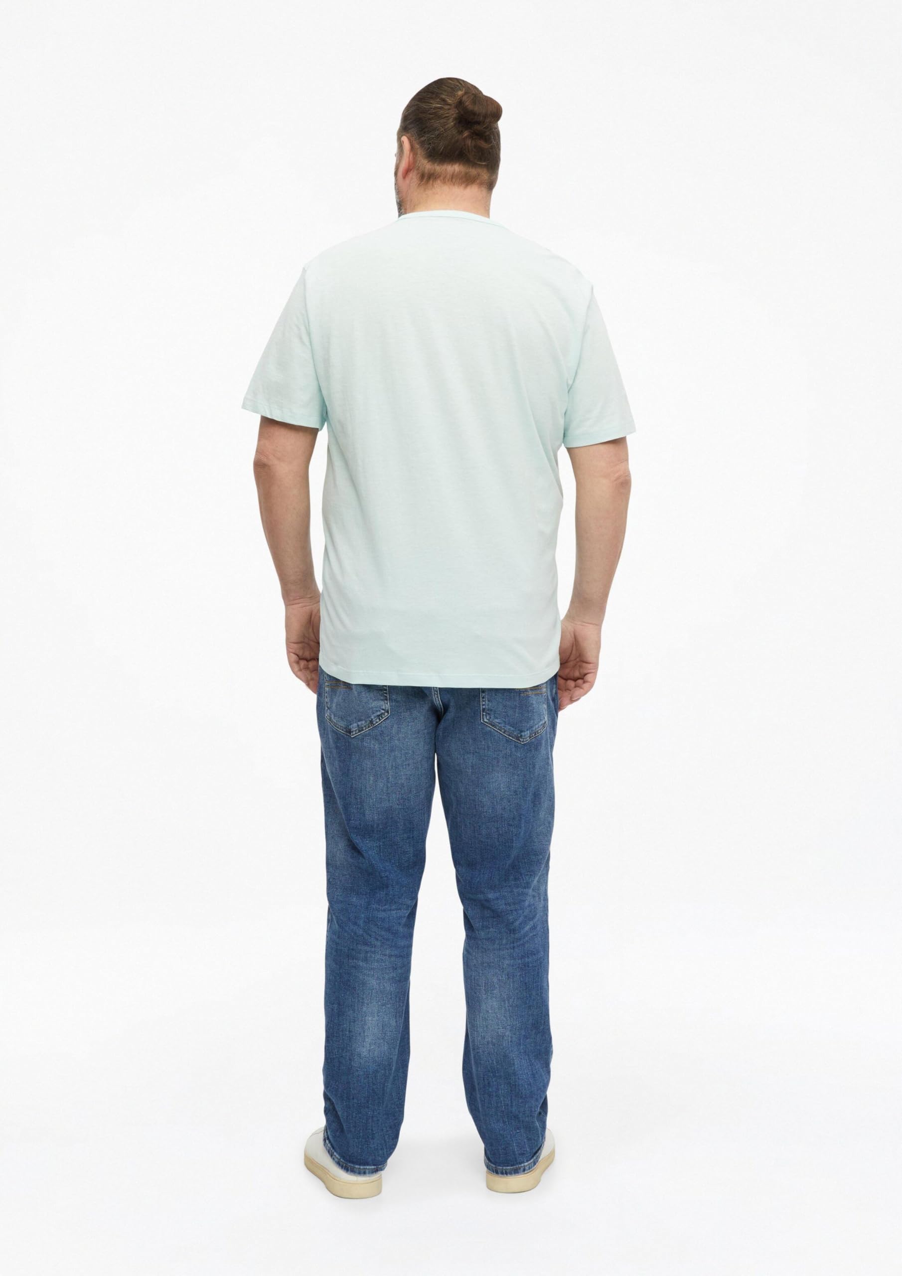 s.Oliver 2181139 T-Shirt Frontprint XXL Blue Green Baumwolle