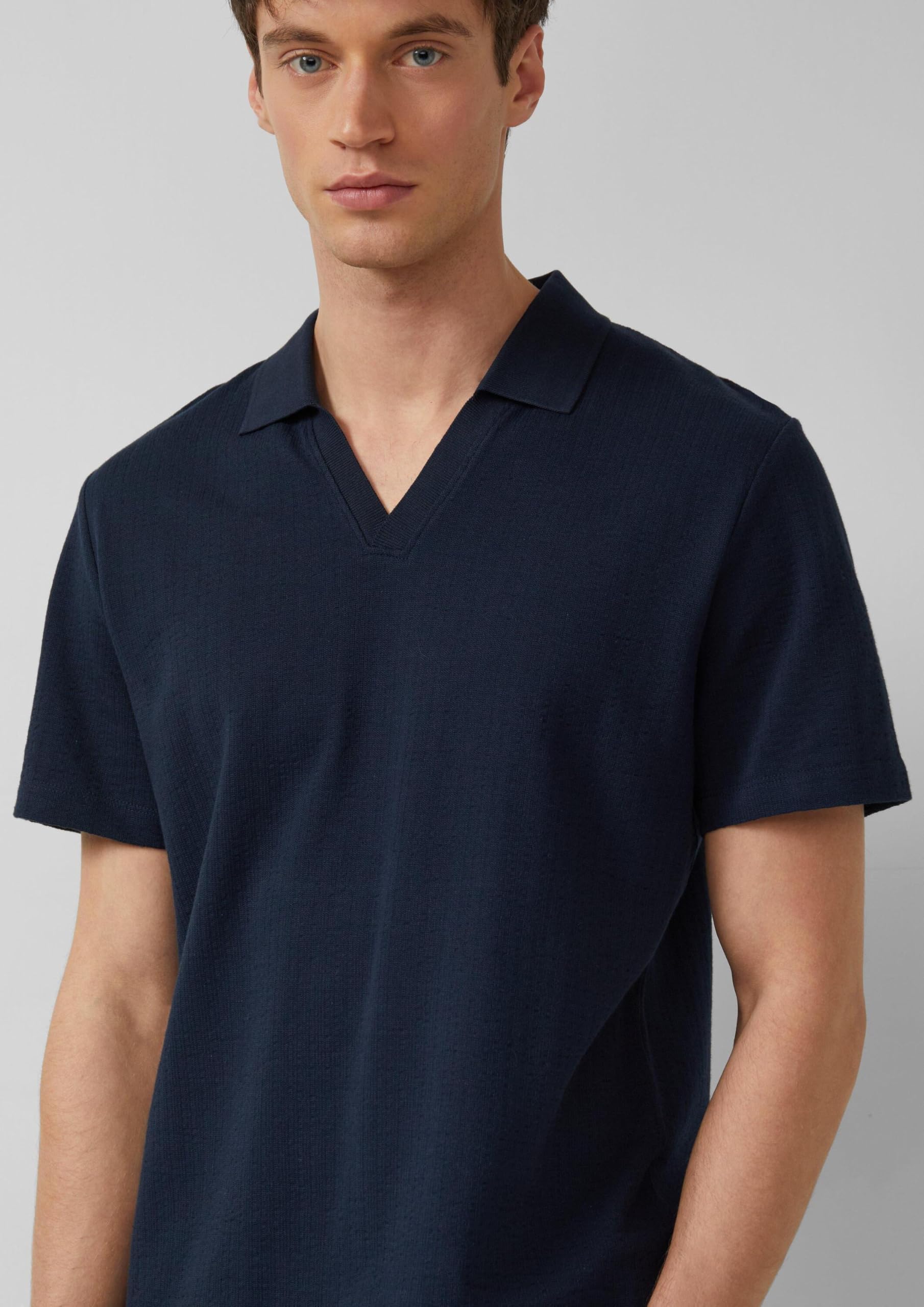 s.Oliver Junior Struktur Poloshirt navy reine Baumwolle
