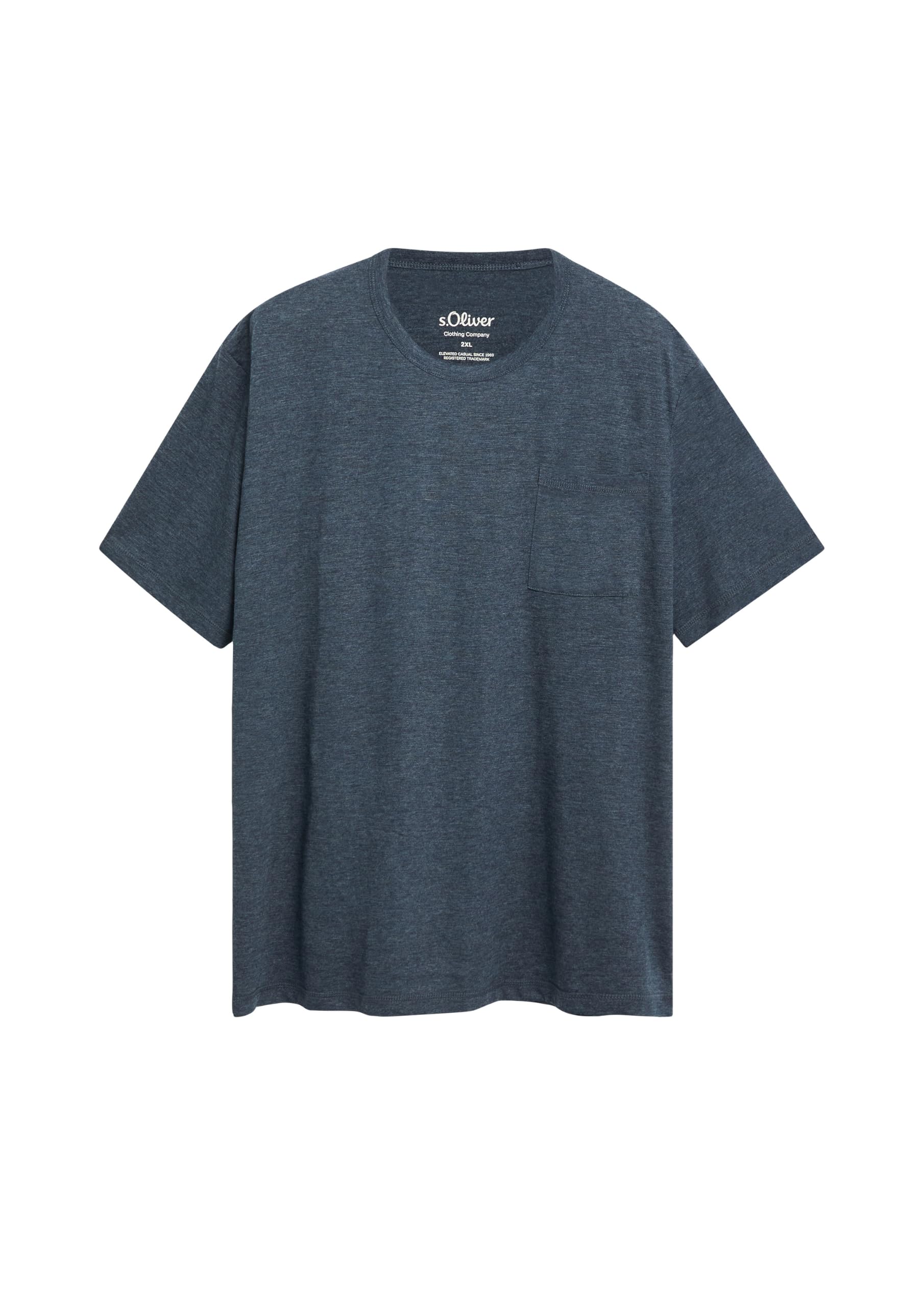 s.Oliver T-Shirt Baumwollmix Brusttasche 5XL meliert