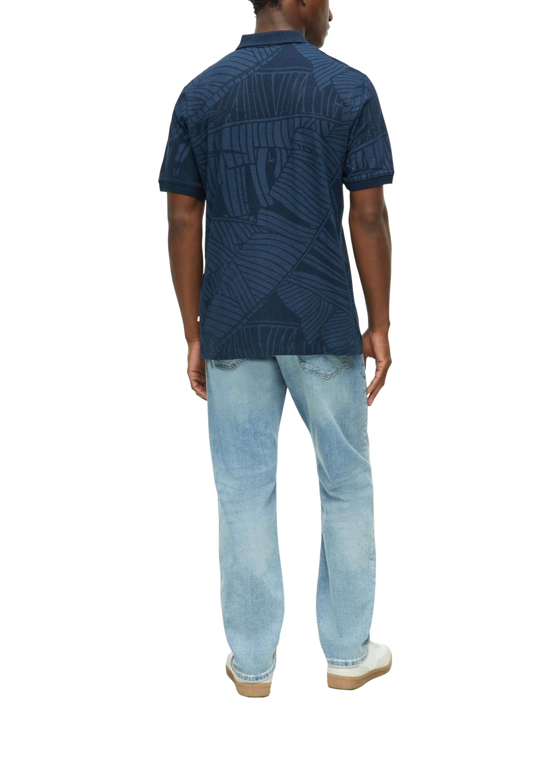 s.Oliver Junior Print-Poloshirt Baumwoll-Leinen Olivgrün
