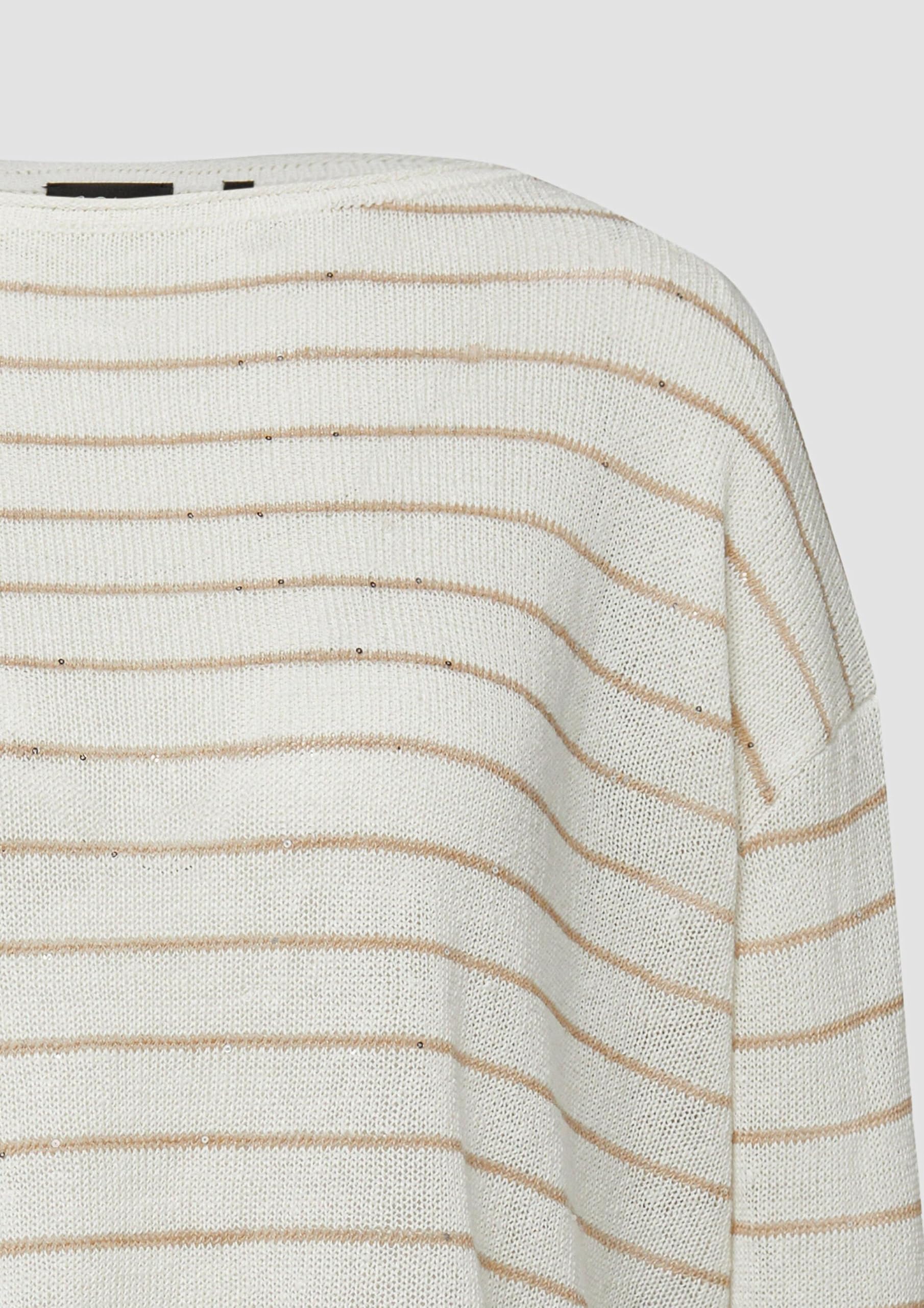 s.Oliver Red Label Strickpullover Leinenmix Pailletten Gr.L