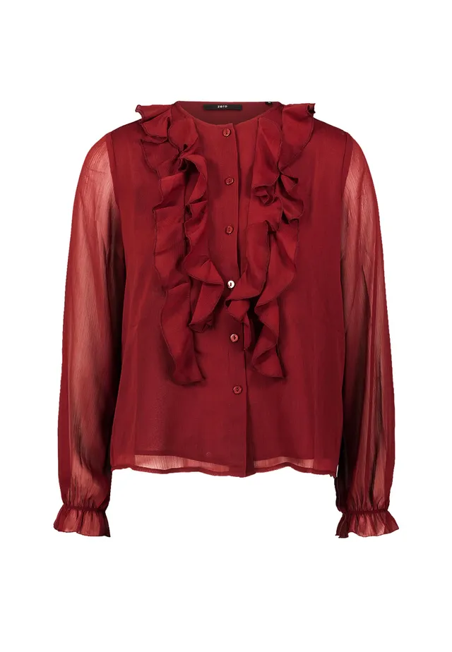 zero Chiffonbluse mit Volants festlich