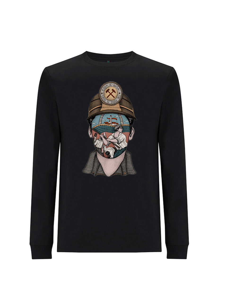 dna merch Die Mine Gehört Uns Langarmshirt Weiß Geschichte