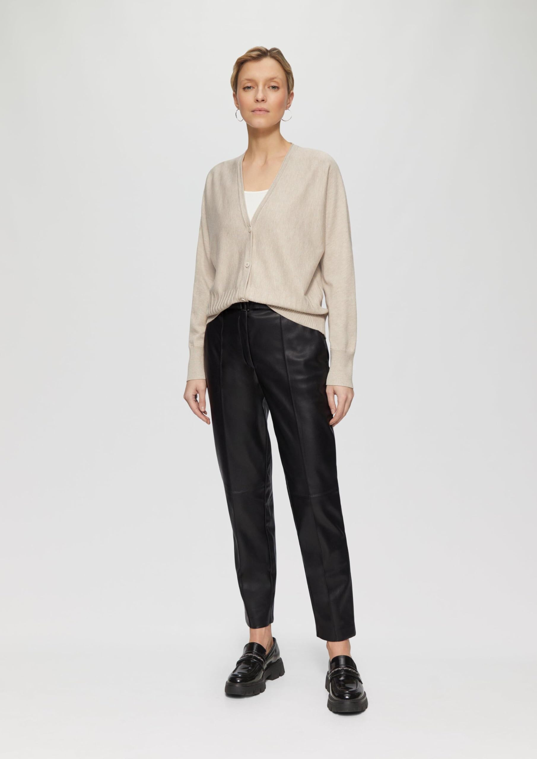 s.Oliver RED LABEL Cigarette Pants Kunstleder Größe 44 Gürtel