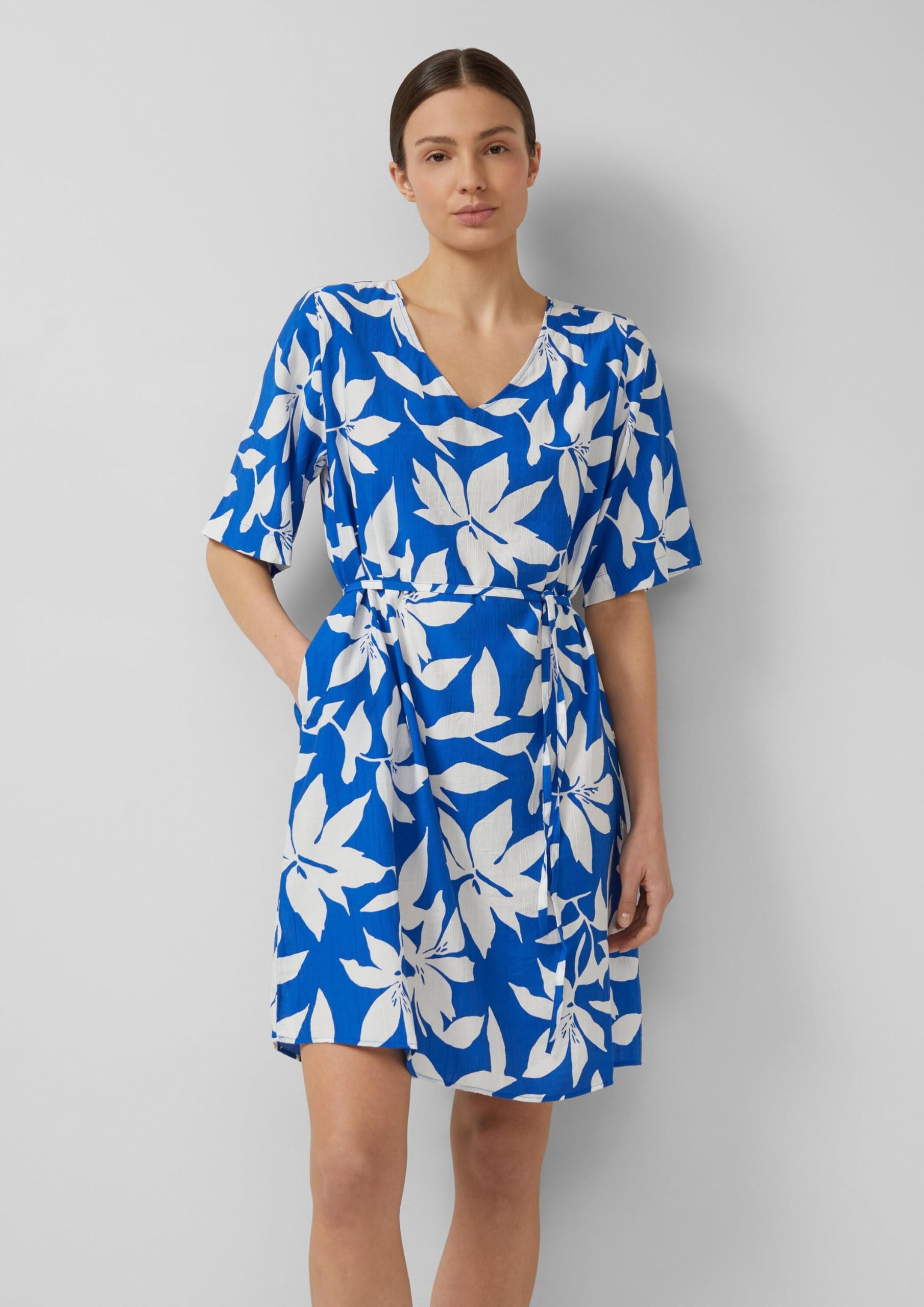 s.Oliver RED LABEL Kleid strukturiert Gürtel royalblau 40