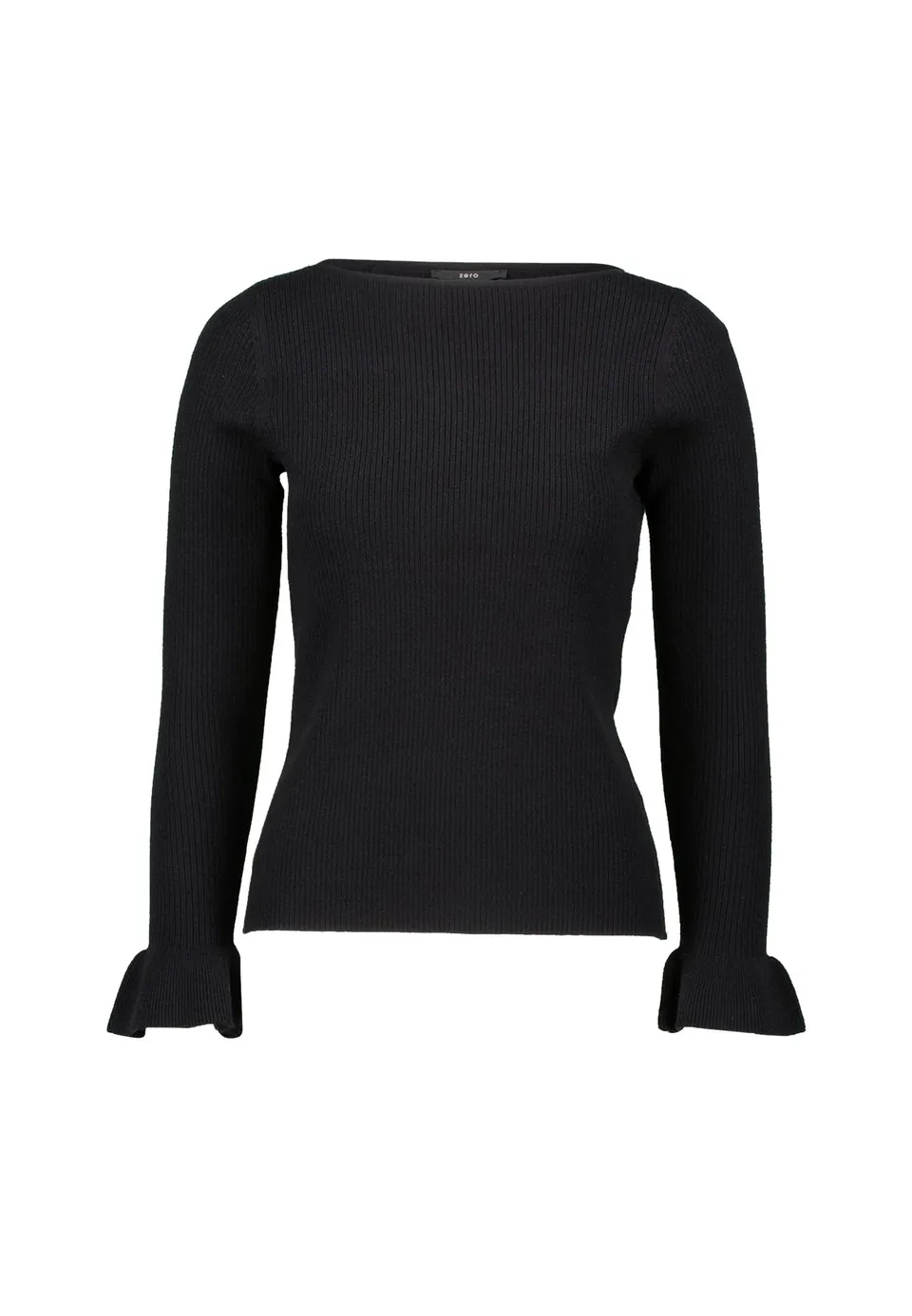 zero Pullover Volantärmel Gr.40 Black Beauty elegant