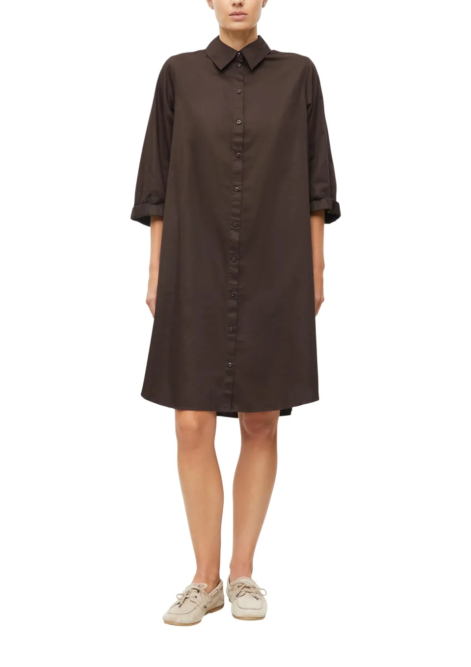 s.Oliver Red Label Hemdblusenkleid Smok Gr.42 braun
