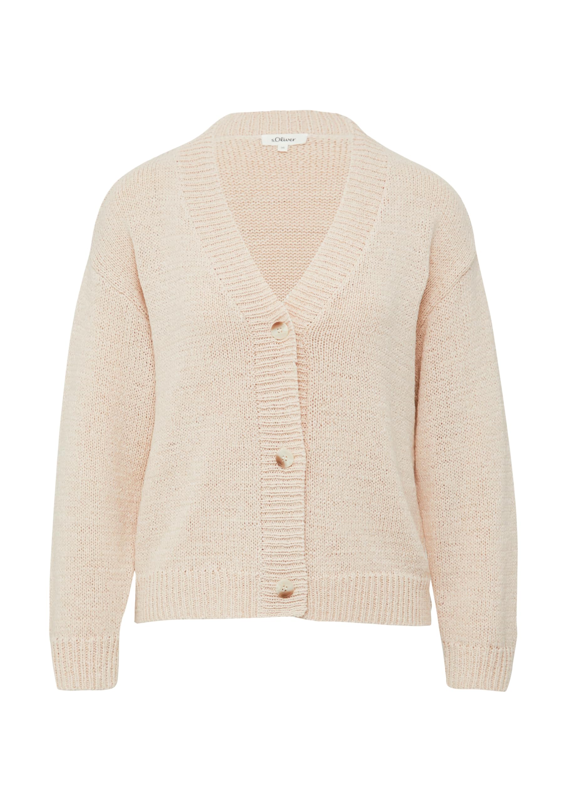 s.Oliver Strickjacke Bändchengarn Relaxed Fit Salbeigrün