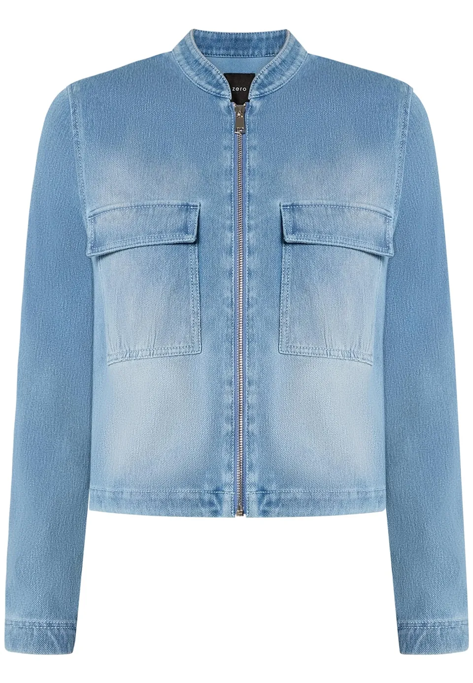 zero Reissverschluss Jeansjacke 40 Blue Denim lässig