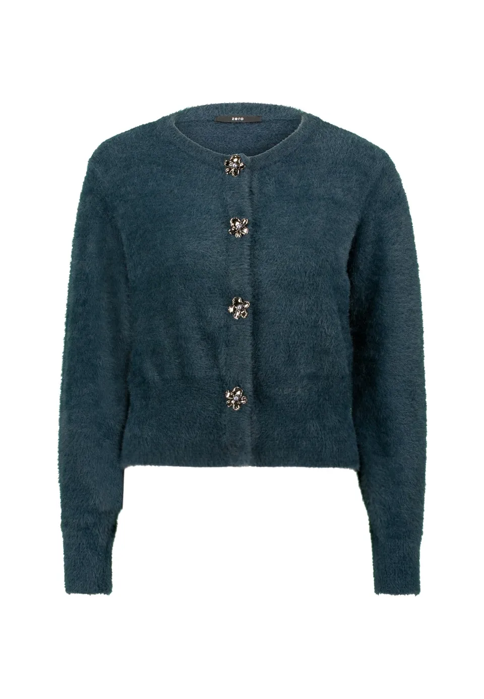 zero Strickjacke Blumenknöpfe Gr. 40 Ocean Teal