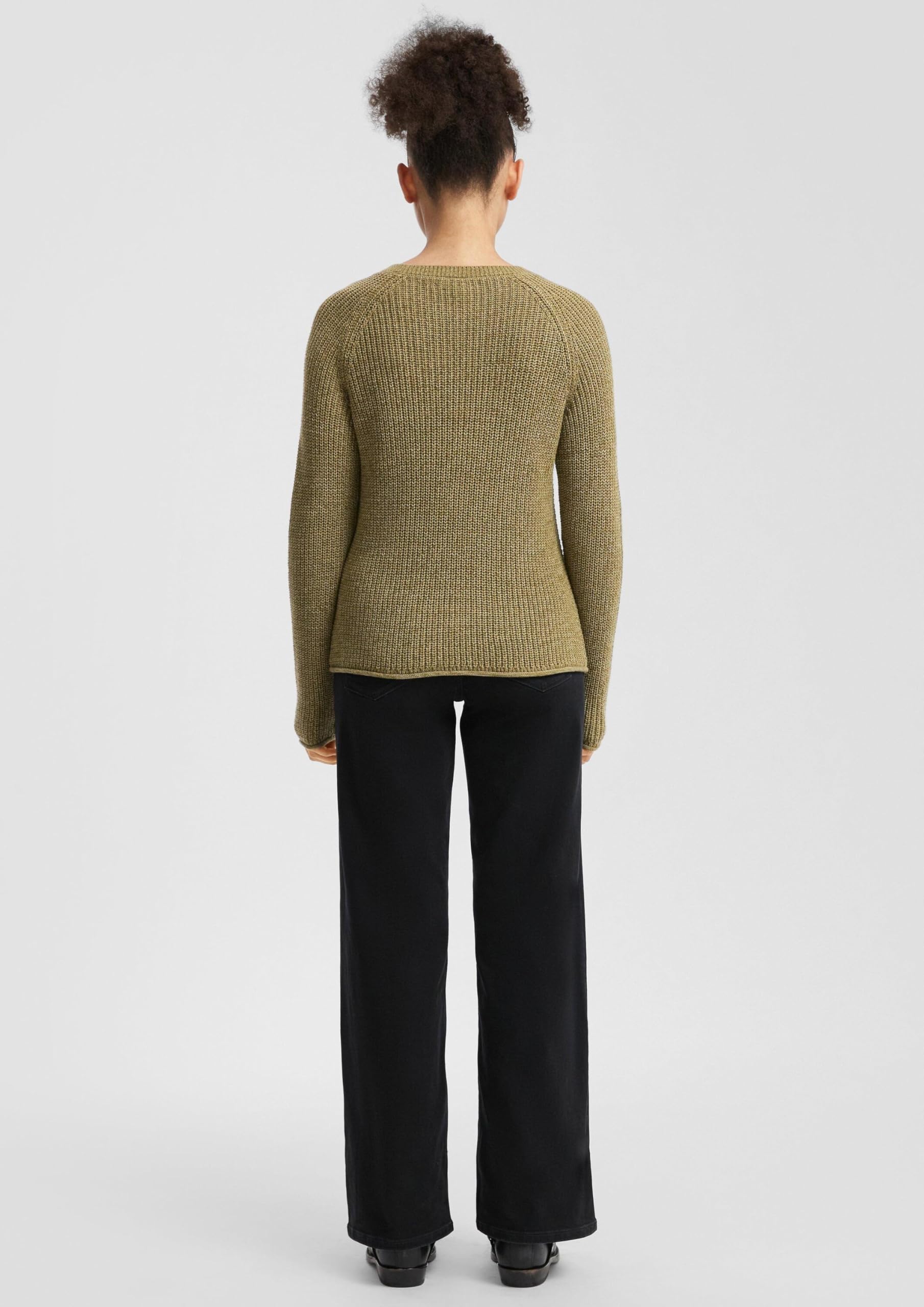 s.Oliver QS Strickpullover Raglanärmel Größe M meliert Baumwolle
