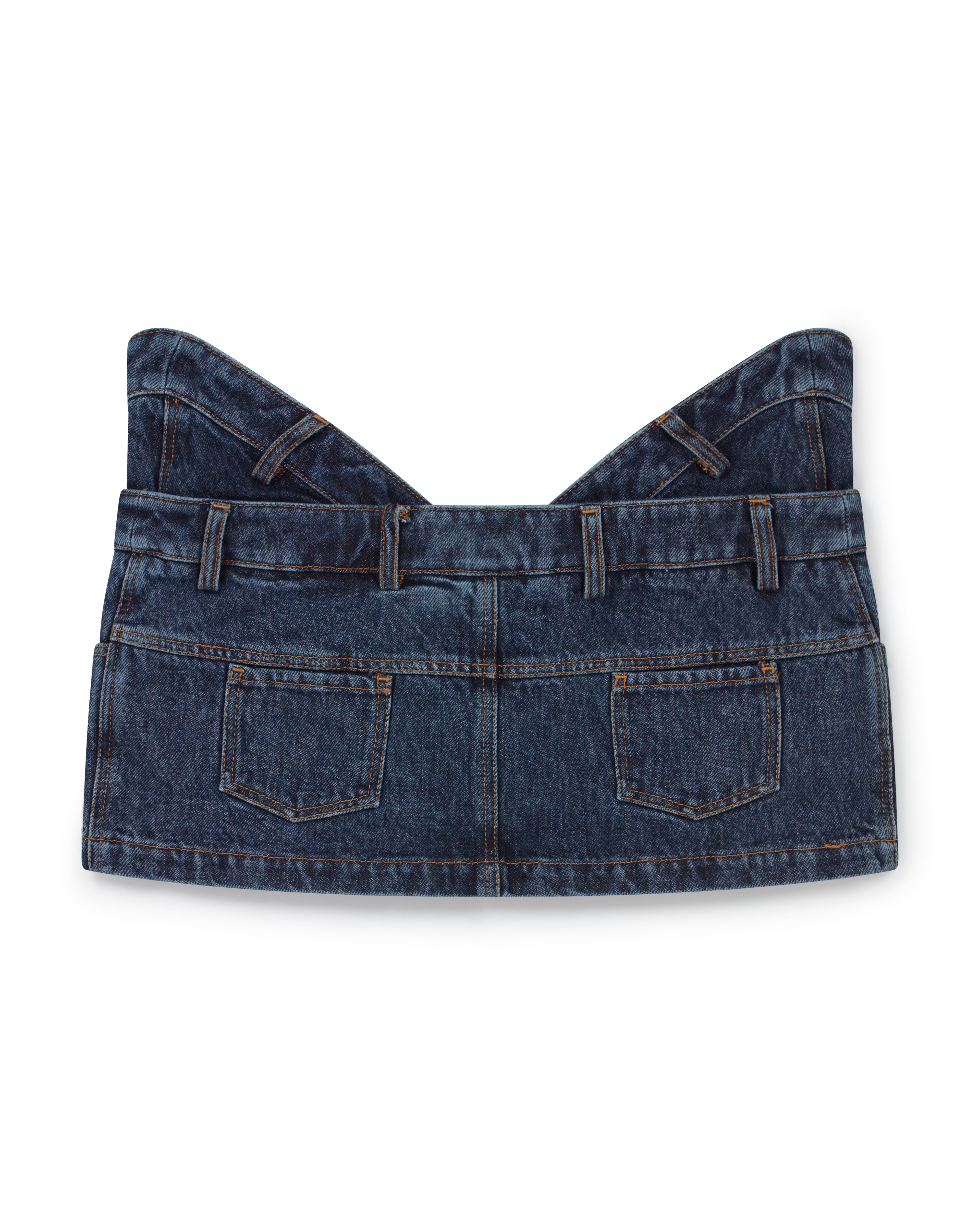 Mowalola Denim Mini Skirt Jeansrock Dunkelblau Baumwolle