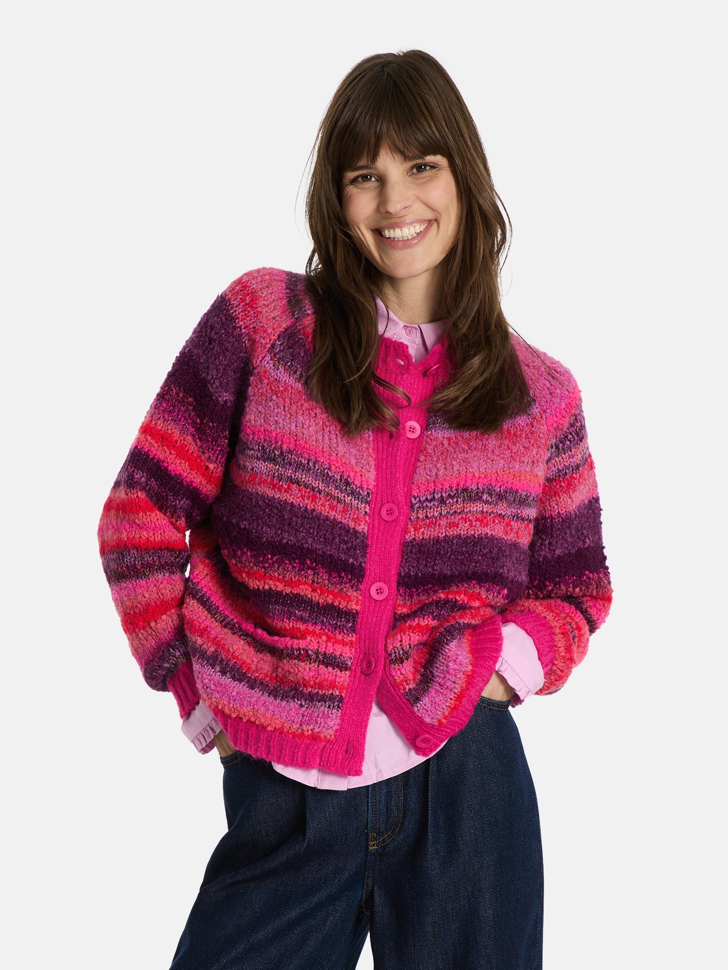 Lieblingsstück AmeliaL Strickjacke pink mit Alpaka