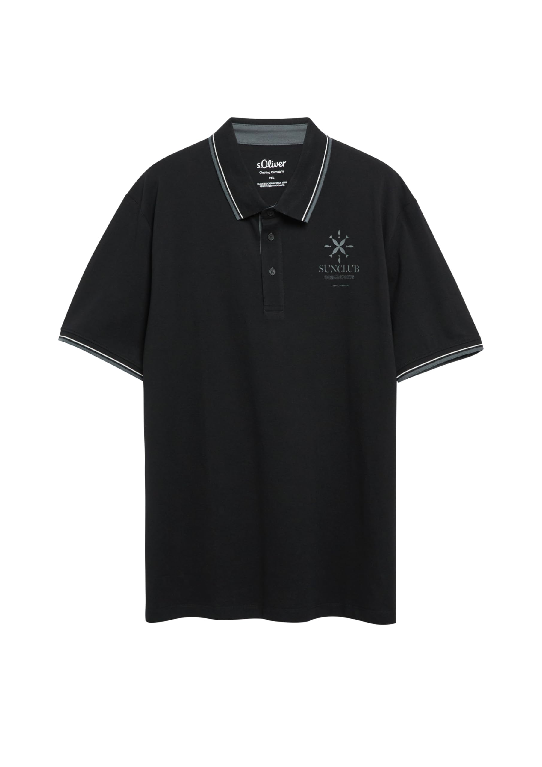s.Oliver Junior Polo Baumwoll-Piqué schwarz Regular Fit