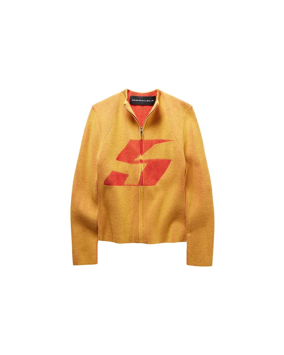 Mowalola LVL 5 Cardigan Strickjacke Zip Grafik