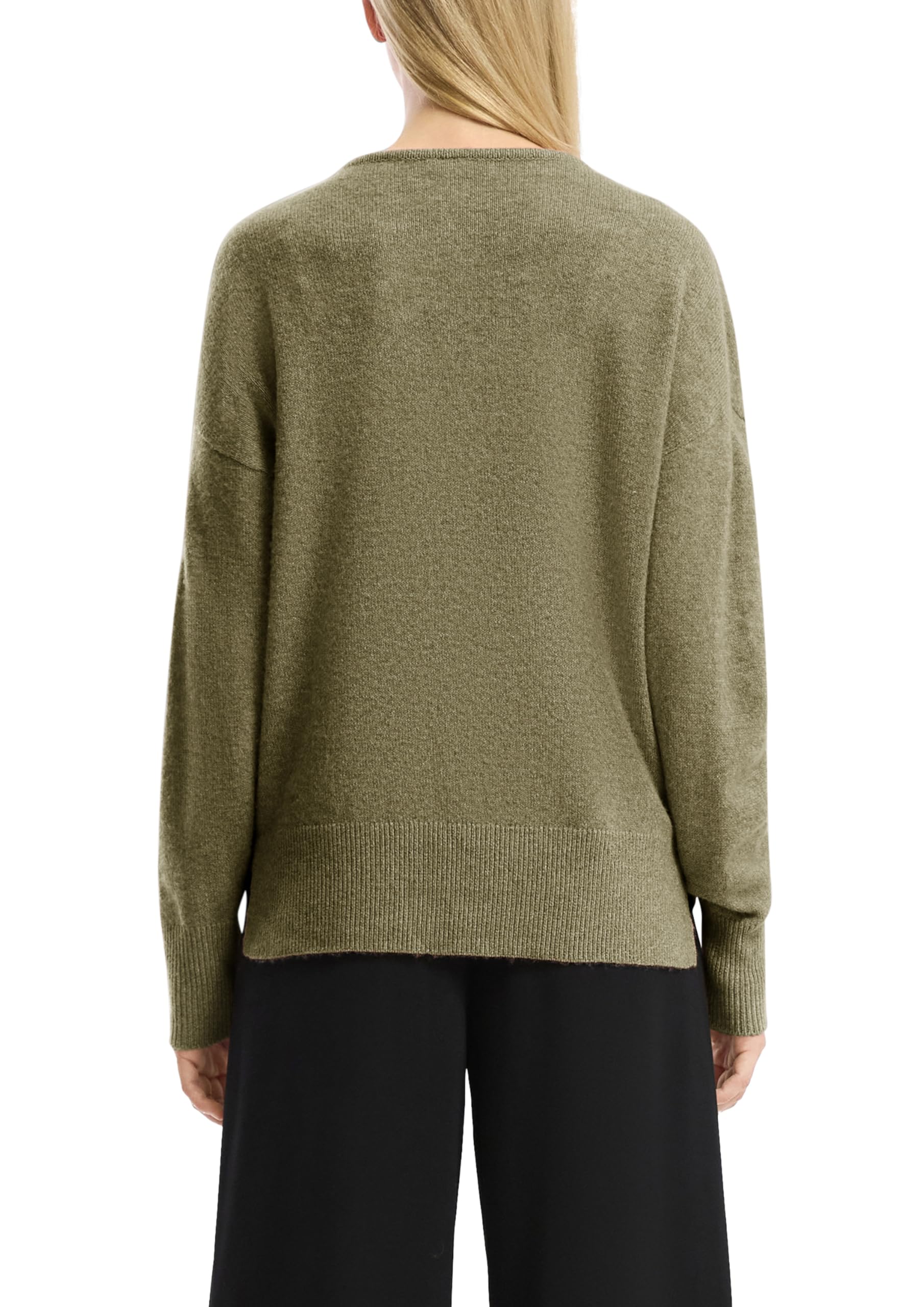 s.Oliver QS Strickpullover Ajour-Detail V-Ausschnitt