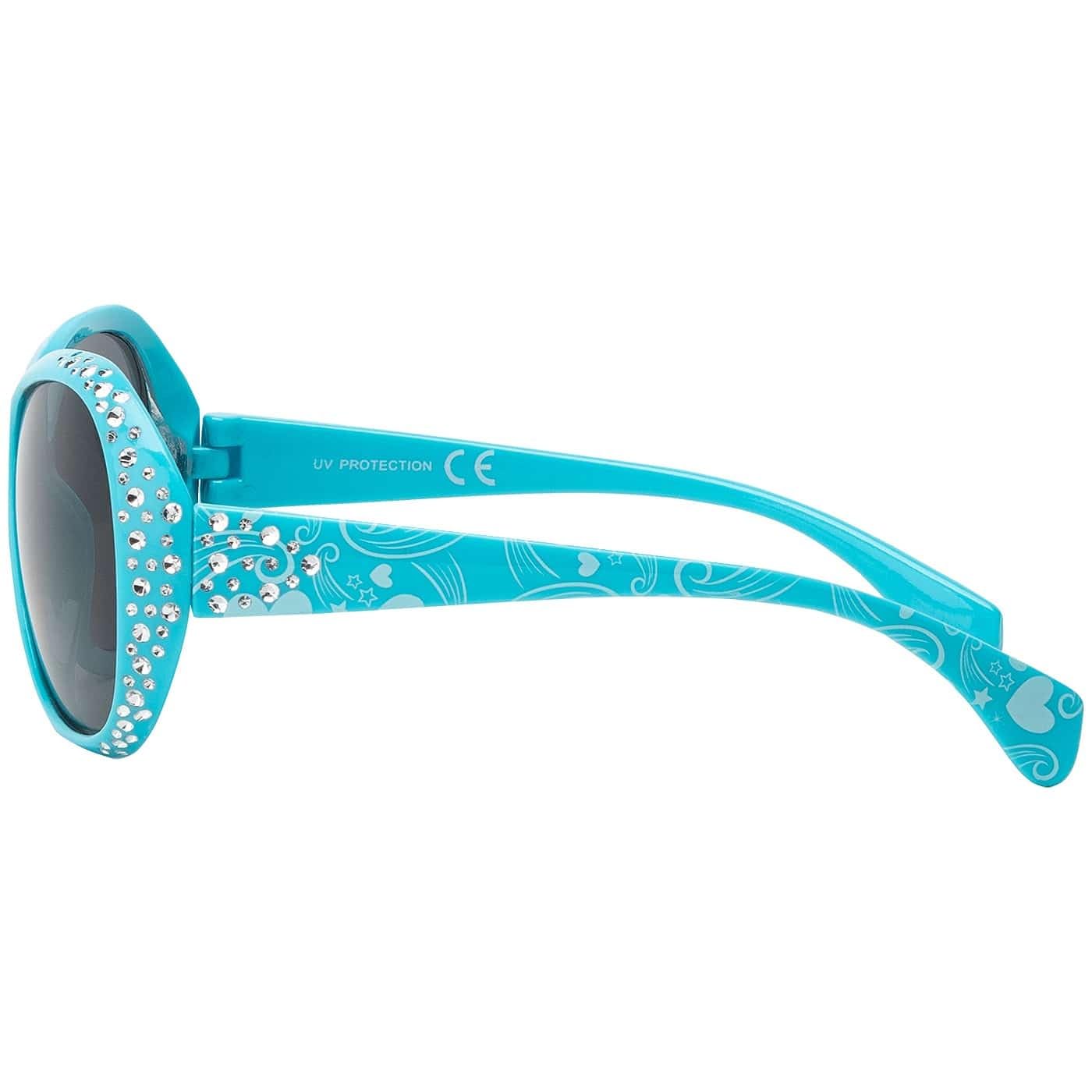 BEZLIT Kinder Sonnenbrille oval Blau mit Strass UV400