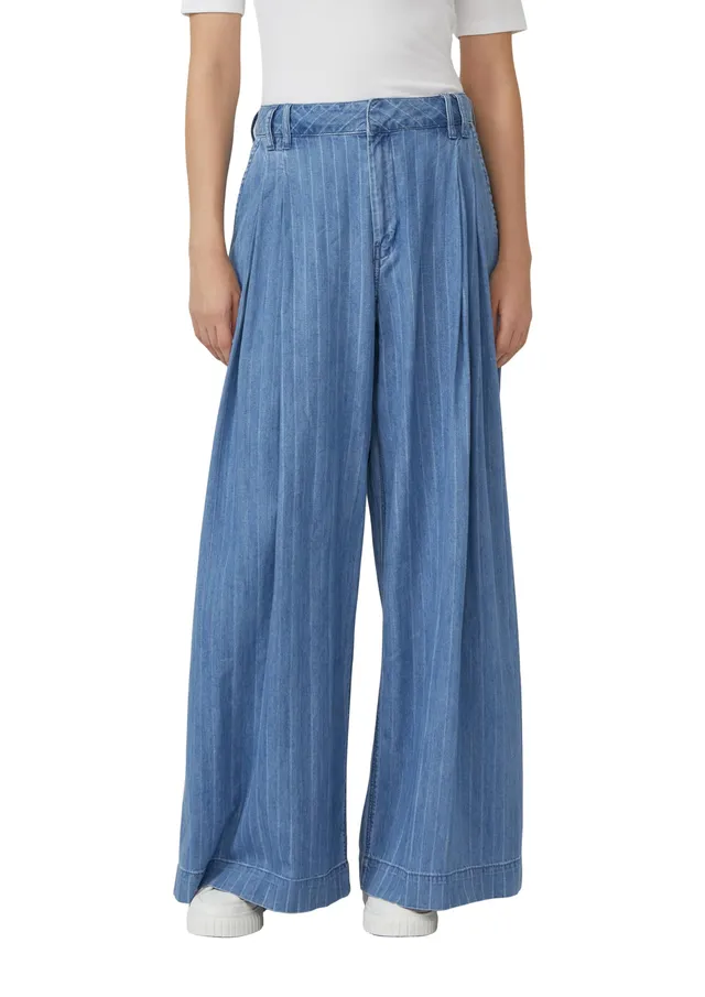 s.Oliver Nadelstreifen Jeans Extra Wide Leg Blau 44W/32L
