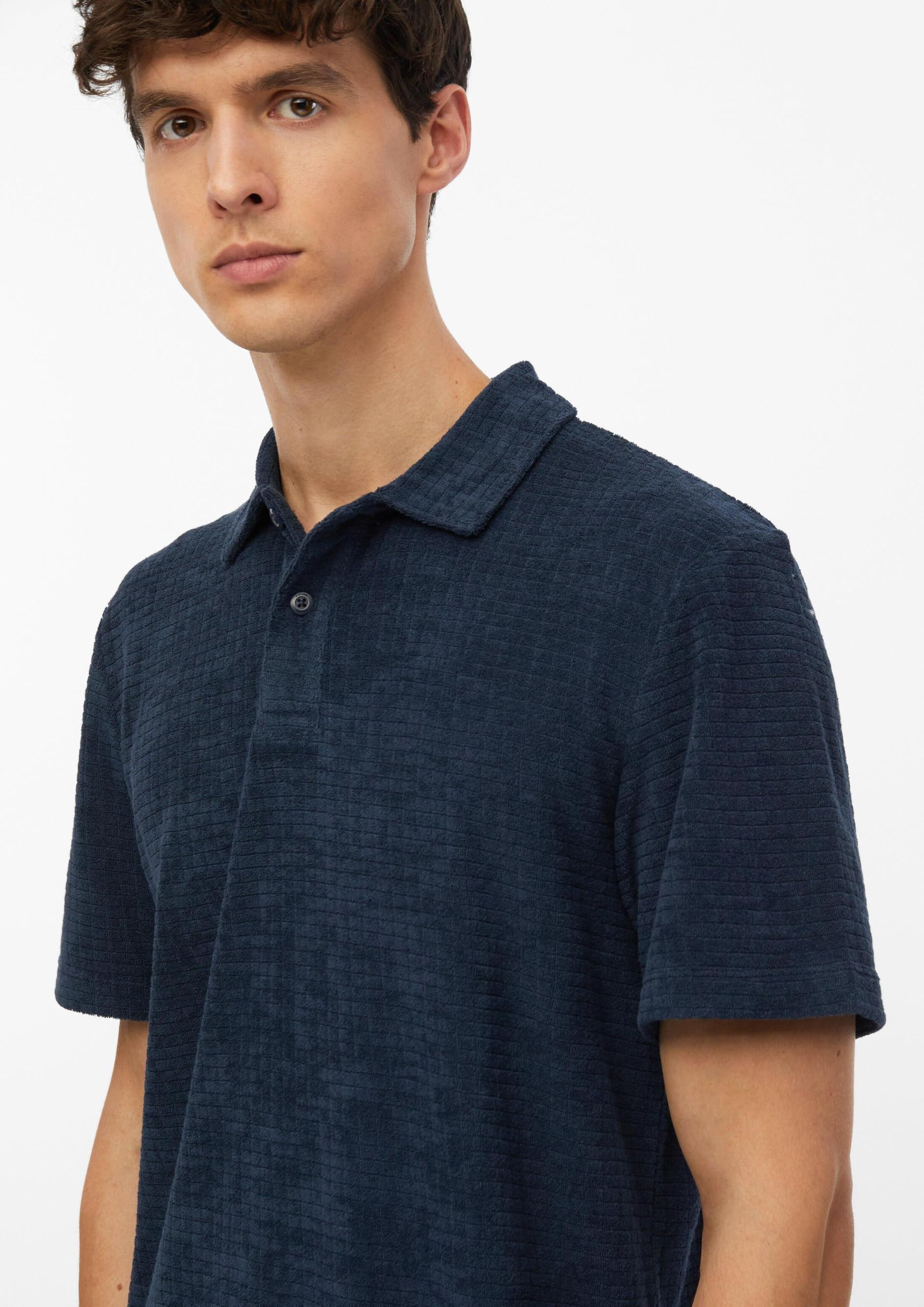 s.Oliver Polo-Shirt Strukturfrottee Navy Baumwolle