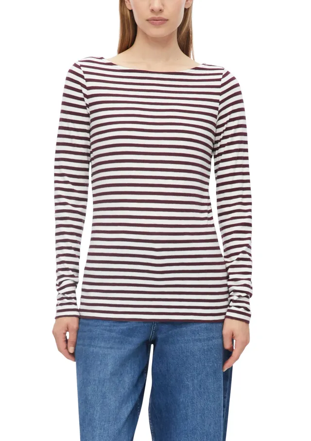 s.Oliver 2182446 Langarmshirt gestreift 40 Bordeaux