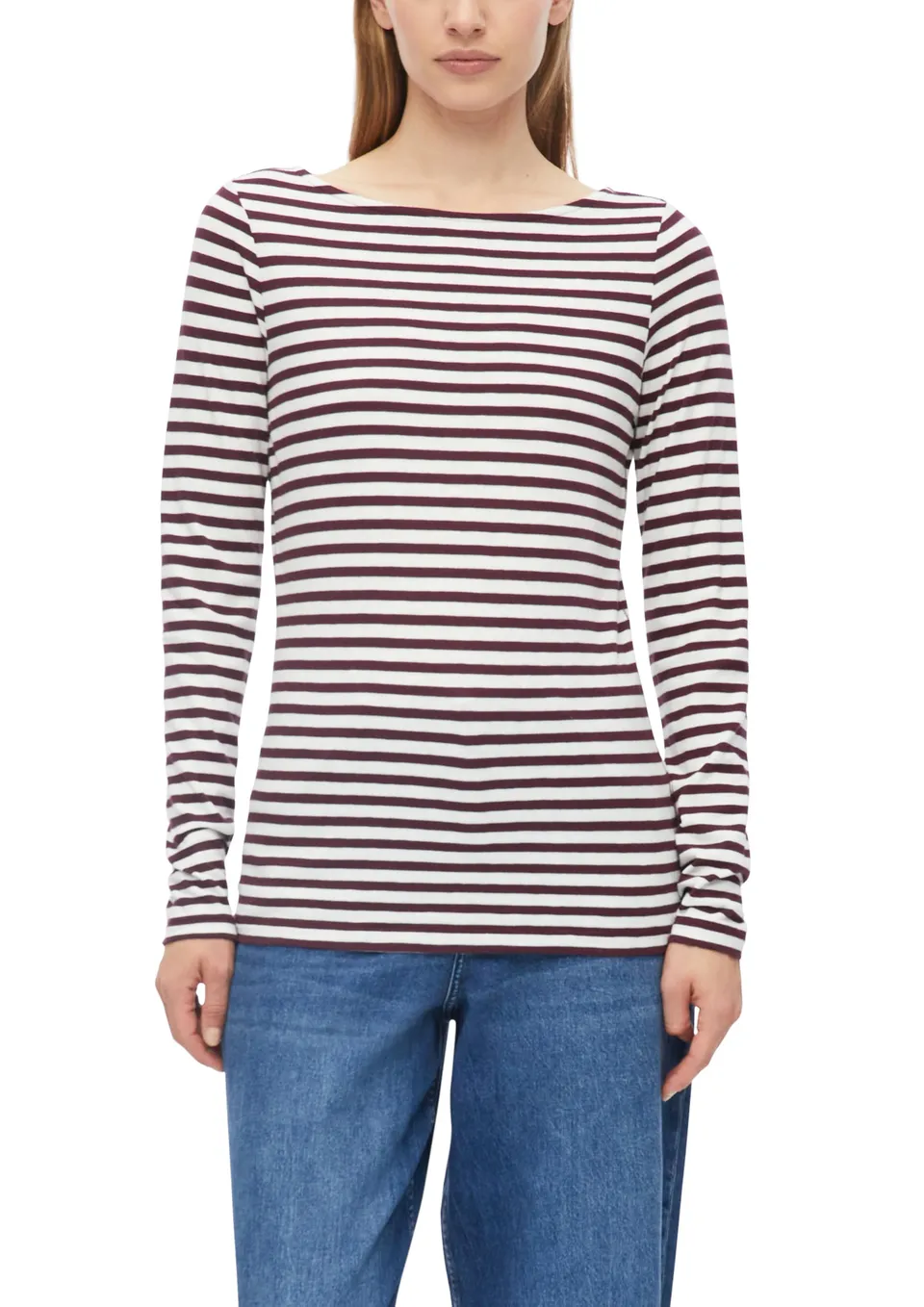 s.Oliver 2182446 Langarmshirt gestreift 40 Bordeaux