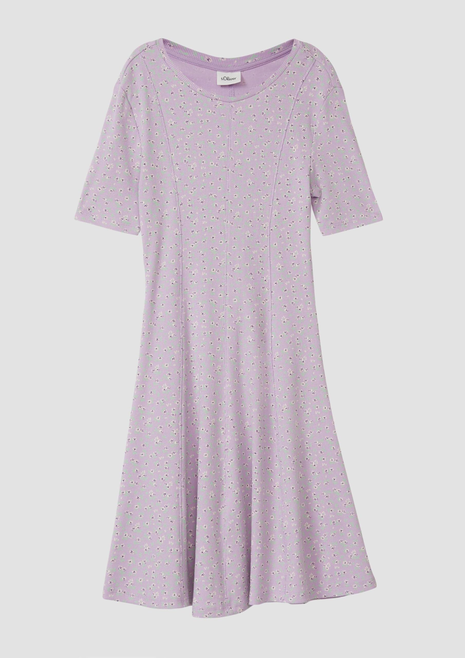 s.Oliver Kleid Rippstruktur A-Form Gr.134 flieder elastisch