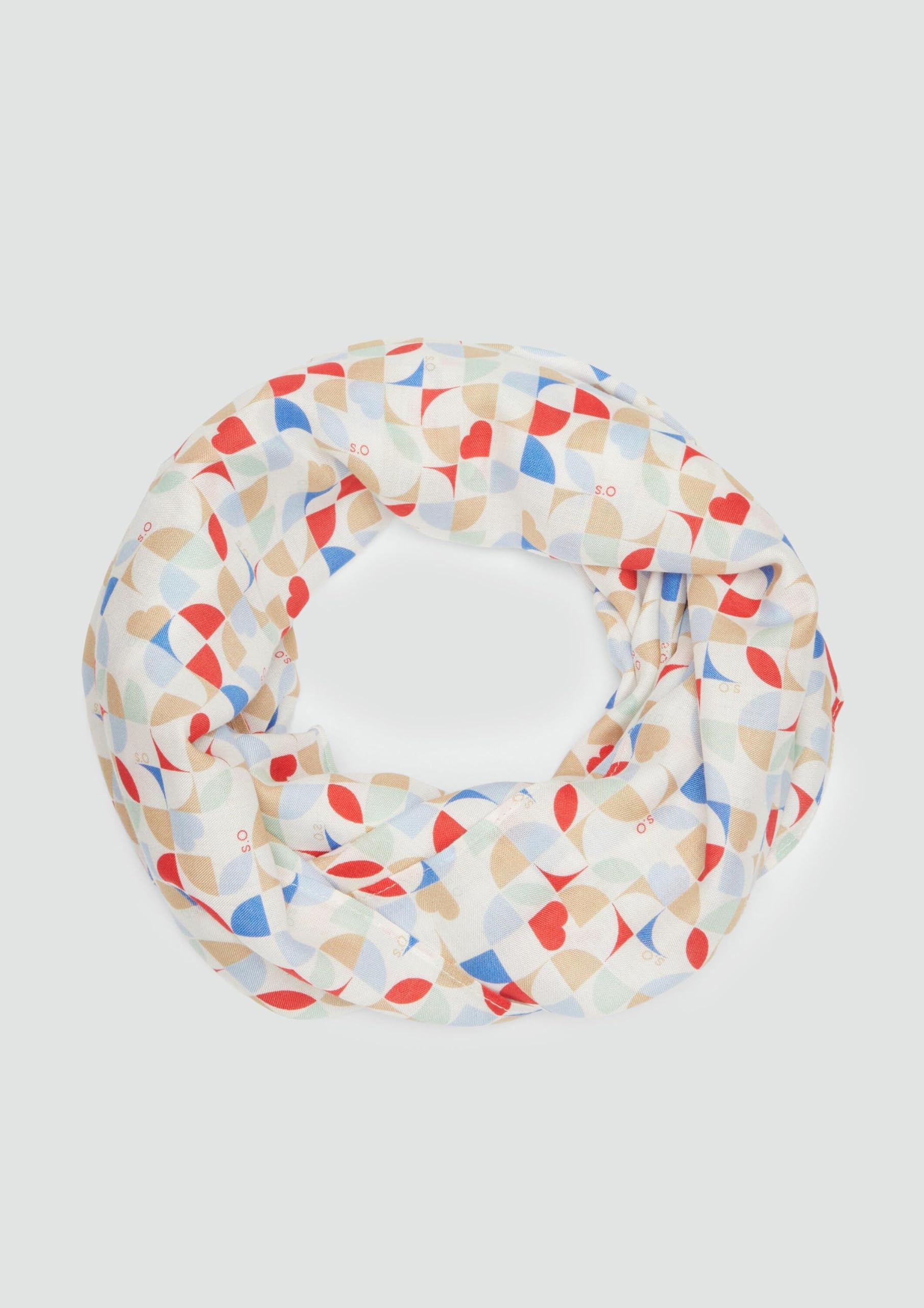 s.Oliver Loop Schal Viskose All-over-Print Damen weich