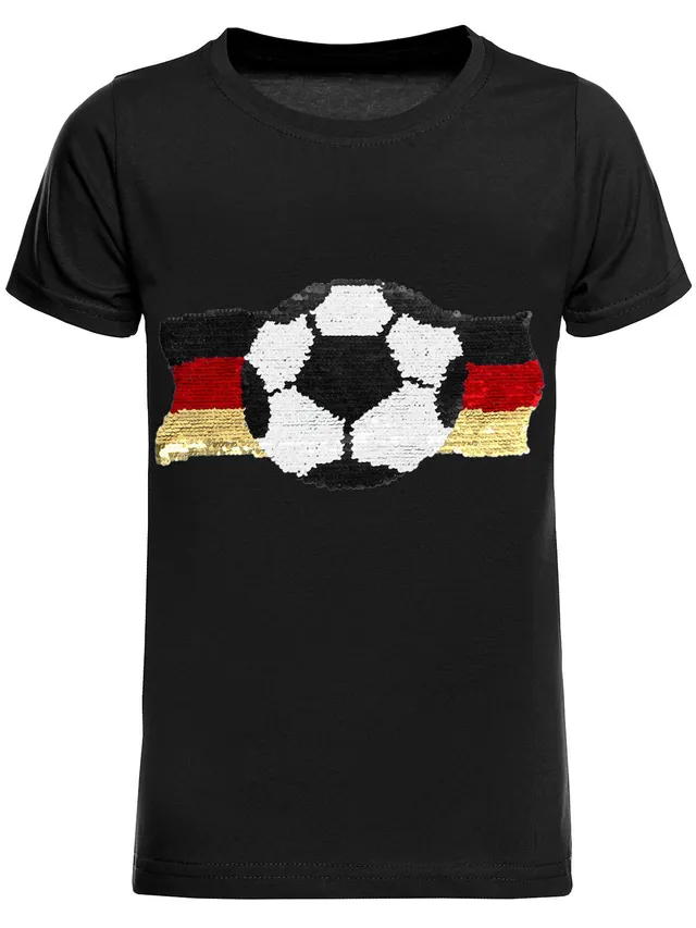 BEZLIT Wende-Pailletten T-Shirt Fußball Schwarz Baumwolle