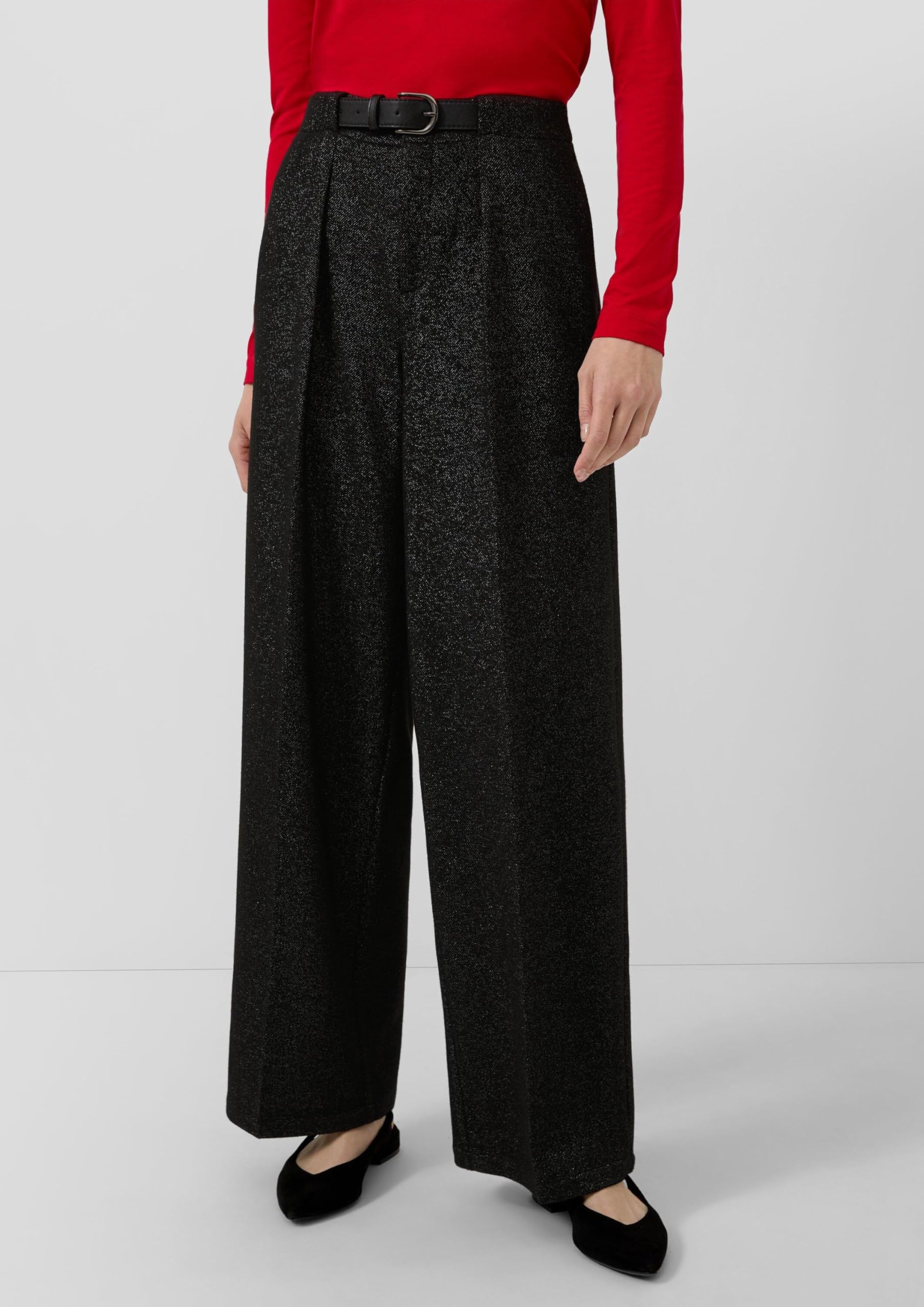 s.Oliver RED LABEL Bundfaltenhose Glitzergarn Größe 44 mit Gürtel